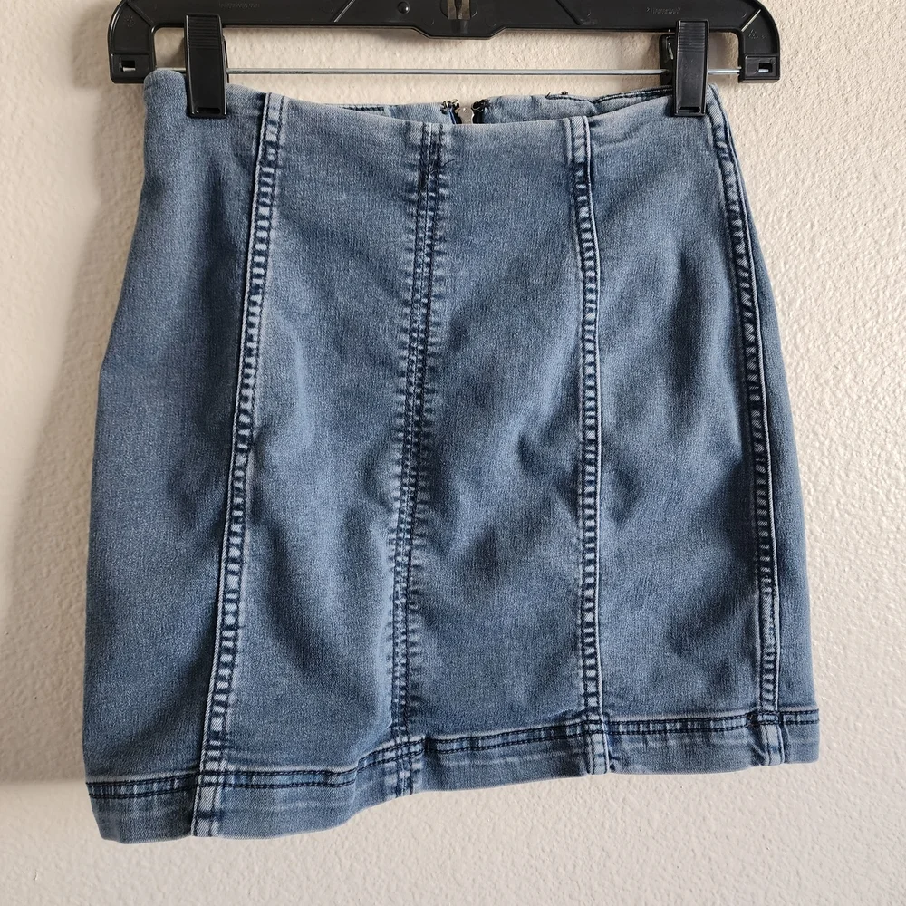 Free People Indigo Mini Skirt